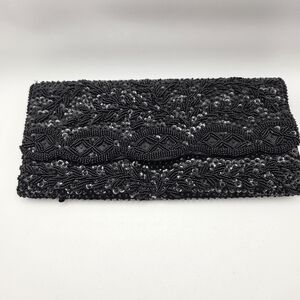 Vintage La Regale Ltd Black Beaded Clutch